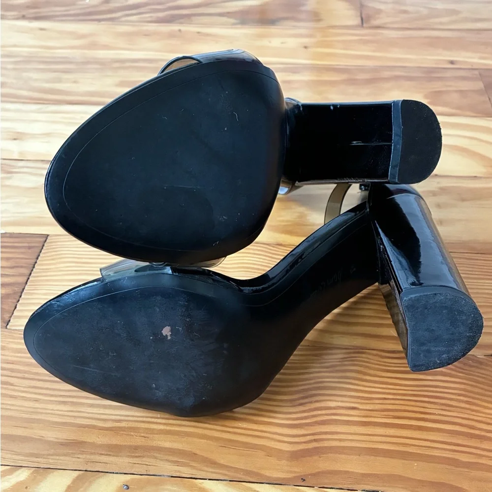 Sam Edelman Yaro Sheer Ankle Strap Block Heel Sandals Size 8 1/2